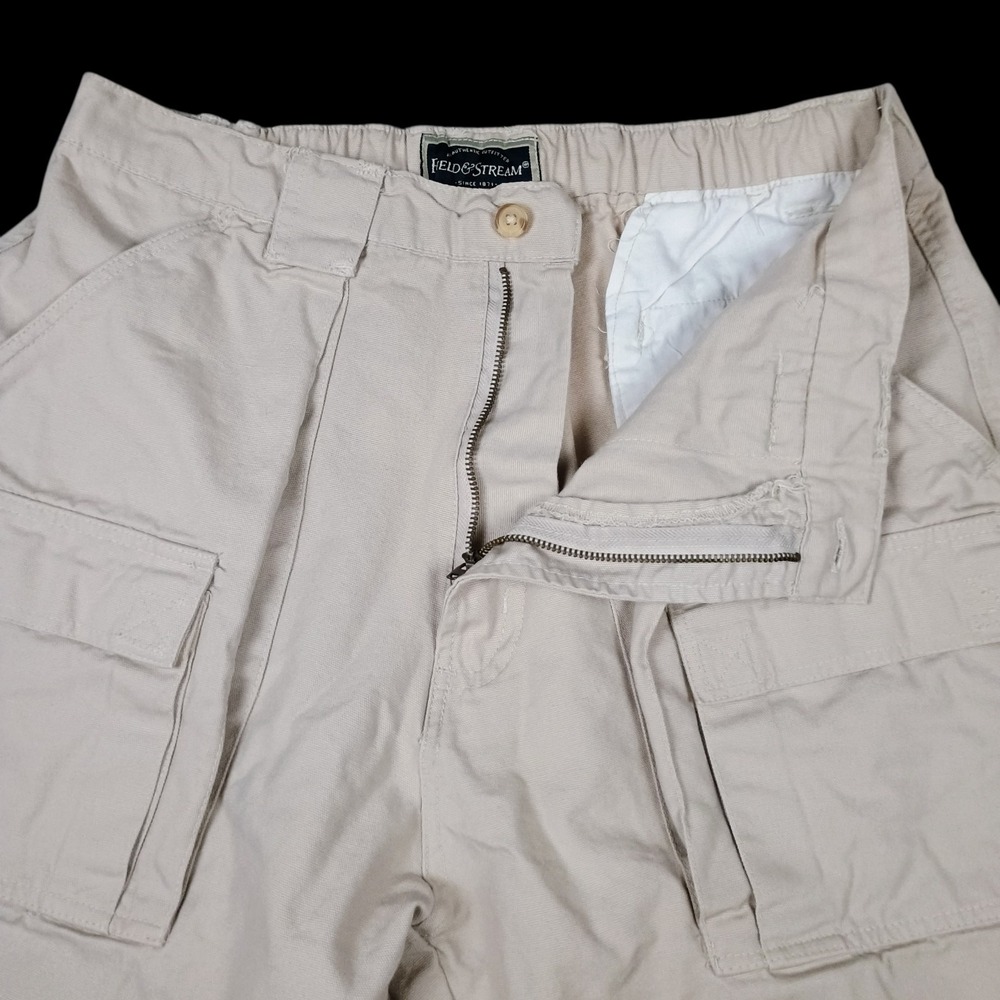 Field & Stream Cargo Shorts Mens Medium Beige‎ Fishing Hiking Outdoor Pockets